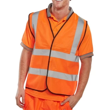 Bseen EN ISO 20471 Vest Orange (Bulk Pack) Orange - Size 2XL