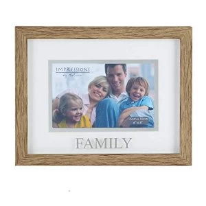 6" x 4" - Natural Wood Effect Frame - Family