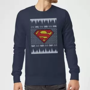 DC Superman Knit Christmas Jumper - Navy - XL