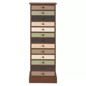 Arezzo Tall 13-Drawer Reclaimed Look Drawer Unit Sage