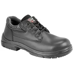Grafter Mens Wide Fitting Lace Up Safety Shoes (41 EU) (Black) - Black
