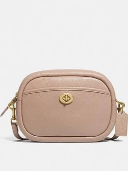Coach Soft Pebble Leather Camera Bag With Leather Strap - Taupe
