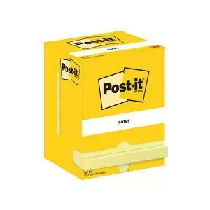 Post-it Notes 76x102mm 100 Sheets Canary Yellow Pack of 12 657-CY