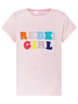 Accessorize Girls Rebel Girl T Shirt - Pink, Size Age: 11-12 Years, Women