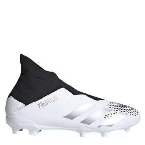 adidas Junior Predator Laceless 20.3 Firm Ground Football Boot - White, Size 2