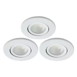 Spa Como LED Tiltable Fire Rated Downlight 5W Dimmable (3 Pack) Cool White Matt White IP65