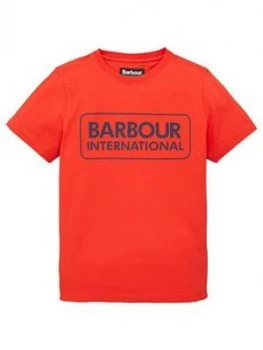 Barbour International Boys Essential Logo T-Shirt - Red, Size 10-11 Years