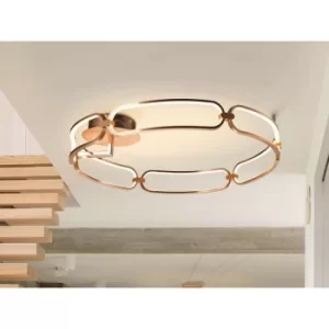 Schuller Colette Large Modern Stylish Dimmable LED Designer Flush Light Rose Gold with Remote Control