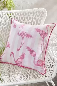 'Tropical Flamingo' Cotton Cushion