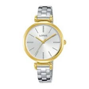 Lorus RG236QX9 Ladies Slim Polished Stainless Steel Bracelet Watch With Light Gold Dial