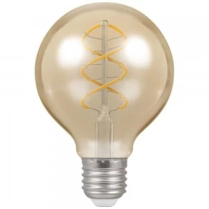 Crompton LED G80 ES E27 Spiral Filament Antique 6W Dimmable - Extra Warm White