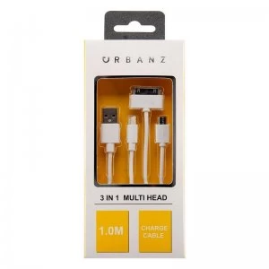 Urbanz 3-in-1 USB 1M Lightning Charging Cable