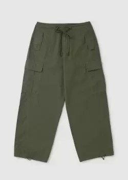 Good American Womens Parachute Cargo Trousers In Fatigue