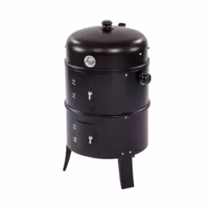 Oypla - 3-in-1 Multi Function Charcoal Barbecue bbq Grill & Smoker with Thermometer