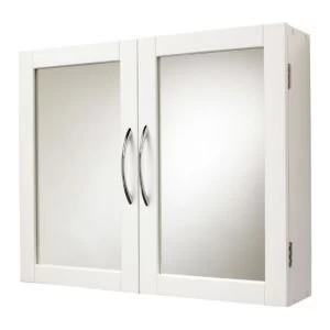 BQ Lenna Double Door White Mirror Cabinet
