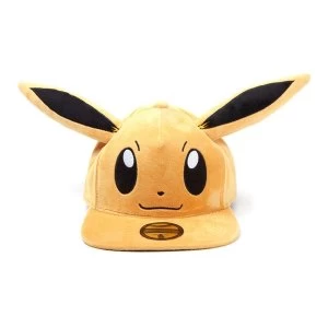 Pokemon - Eevee Plush with Ears Snapback Baseball Cap (Brown)