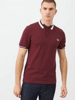 Fred Perry Block Tipped Polo Shirt - Port, Size S, Men