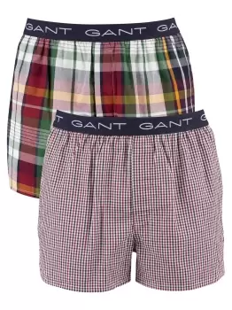2 Pack Checked Woven Boxers