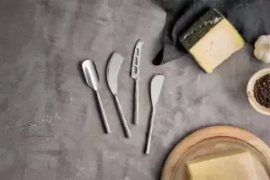 Nkuku Darsa Cheese Knife Set Set Of 4 Serveware Silver Approx 14 cm