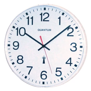 2500 10' Round White Radio Controlled Clock - Quantum