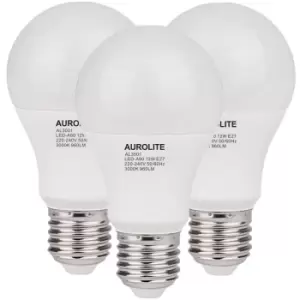 Harper Living 12 Watts A60 E27 LED Bulb Opal Warm White Non-Dimmable, Pack of 3