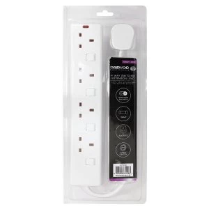 Daewoo 4-Way 2m Switched Extension Lead - White