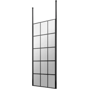 Frame Effect Wet Room Screen with Ceiling Post 760mm Wide - 8mm Glass - Hudson Reed