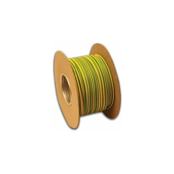 Cable Sleeving Reel, PVC Solid, 100M X 3MM Diameter - Green & Ye - Hellermanntyton