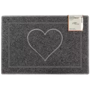 Heart Large Embossed Doormat in Grey - size Large (90*60cm) - color Grey - Grey