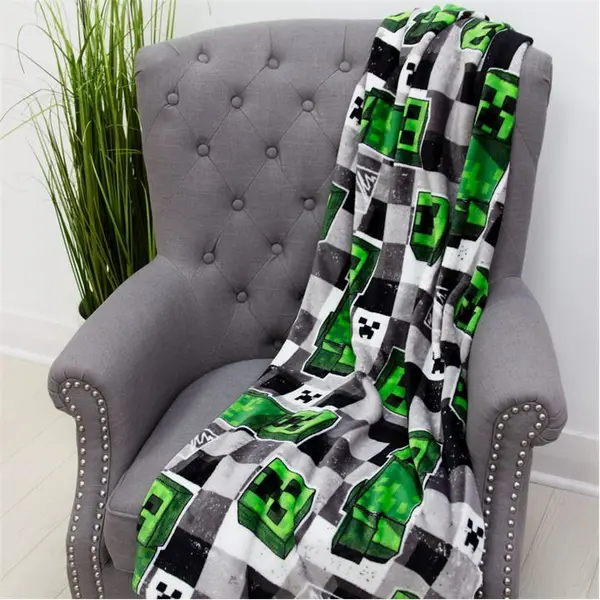 Minecraft Minecraft Scribble Rotary Fleece Blanket Throw Blankets One Size Green 77986215000