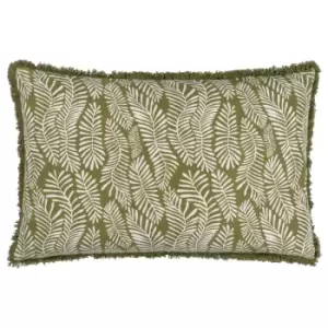 Frond Cushion Olive, Olive / 40 x 60cm / Polyester Filled