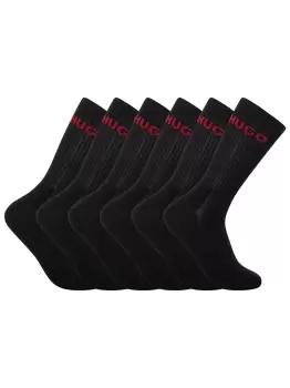 6 Pack Rib Logo Socks