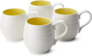 Portmeirion Sophie Conran Honey Pot Sunshine 10oz Barrel Mug Set Of 4