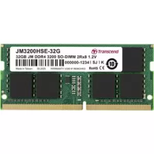 Transcend JetRAM Laptop RAM card DDR4 32GB 1 x 32GB 3200 MHz 260-pin SO-DIMM JM3200HSE-32G