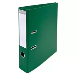 Exacompta Prem Touch Lever Arch File 53753E 75mm PVC, Cardboard 2 ring A4 Green Pack of 10