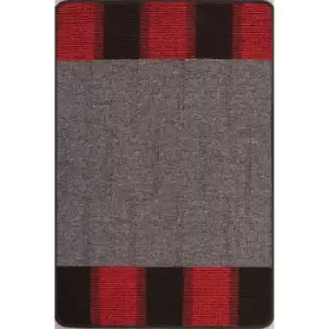 Lord Of Rugs - Multi Mat Washable Blocks Doormat Non Slip Rug Red 40 x 60 cm(13''x111'')