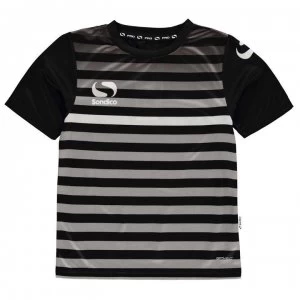 Sondico SPro Rio T Shirt Juniors - Black/Grey/Whit