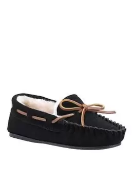 Hush Puppies Addison Slippers - Black, Size 12 Younger