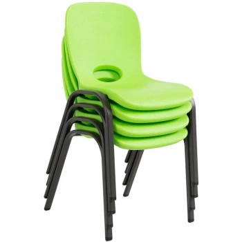 Lifetime - Childrens Stacking Chair - 4 Pk (Essential) - Lime Green