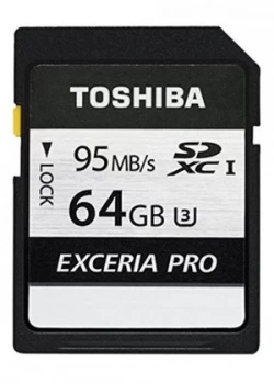 Toshiba Exceria Pro N401 64GB SD Memory Card 95 MB/s 4K HD - THN-N401S0640E4