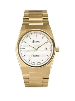 Accurist Mens Origin Automatic Gold Stainless Steel Bracelet 41mm Watch, Gold, Men