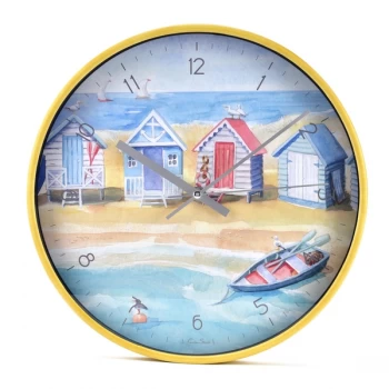 By The Seaside Clock - Beach Huts by Finola Stack