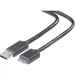 Belkin USB cable USB 3.2 1st Gen (USB 3.0 / USB 3.1 1st Gen) USB-A plug, USB Micro-B 3.0 plug 90.00cm Black F3U166BT0.9M
