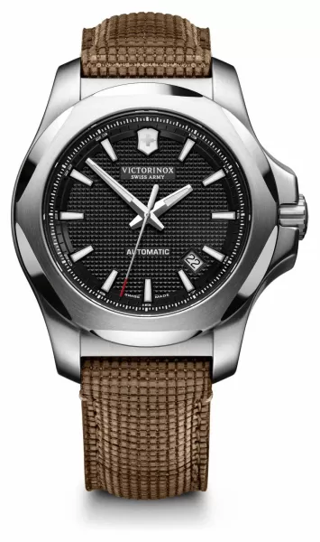 Victorinox 241836 I.N.O.X Mechanical Black Dial Wooden Strap Watch