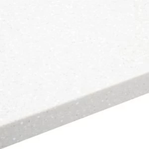 34mm Nordic White Stone effect Round edge Earthstone Breakfast bar L3m D665mm