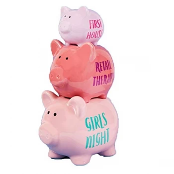 'Pennies & Dreams' Triple Piggy Bank - Girl's Night Out
