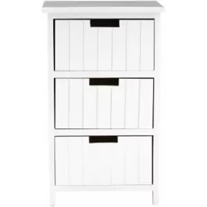 New England White Mdf 3 Drawers Chest - Premier Housewares