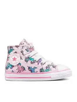 Converse Chuck Taylor All Star 1v Unicorns Toddler Hi Top Trainers, Pink/Blue, Size 9
