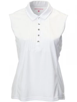 Swing Out Sister Adele Pique Sleeveless Shirt White