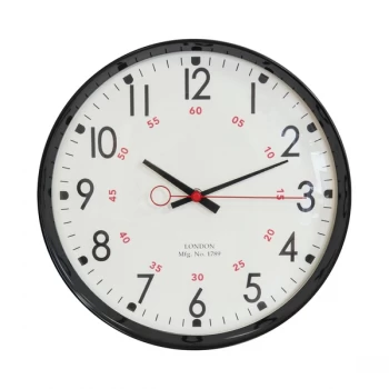 WILLIAM WIDDOP 30cm Metal Case Kitchen Clock - Black